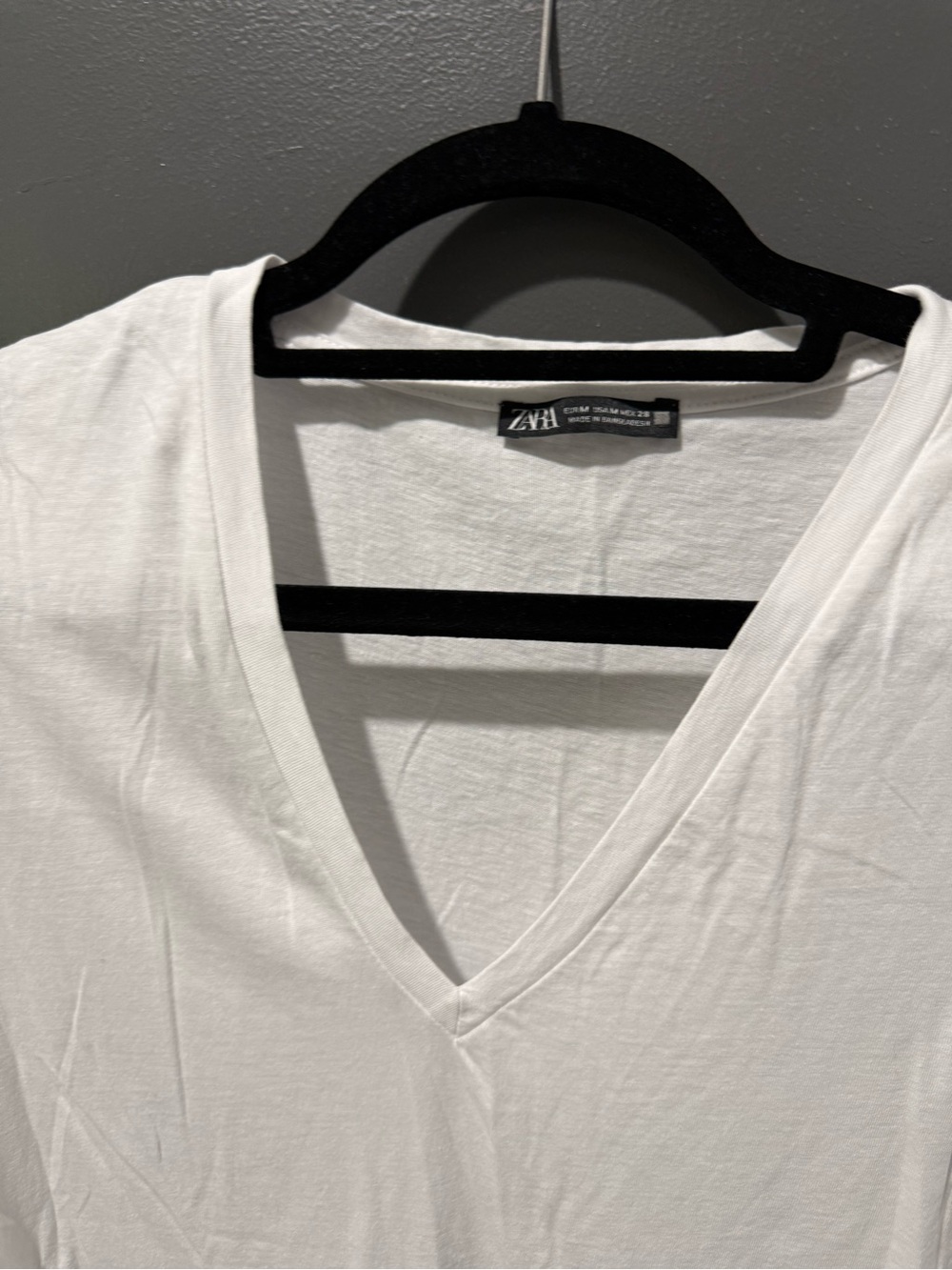 Zara White V-Neck Women’s Shirt